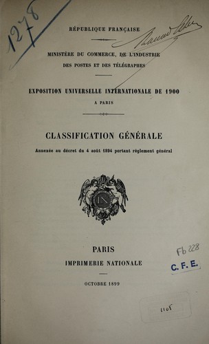 Classification générale