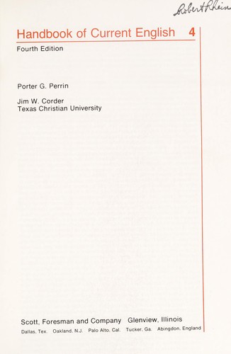 Handbook of current English 4