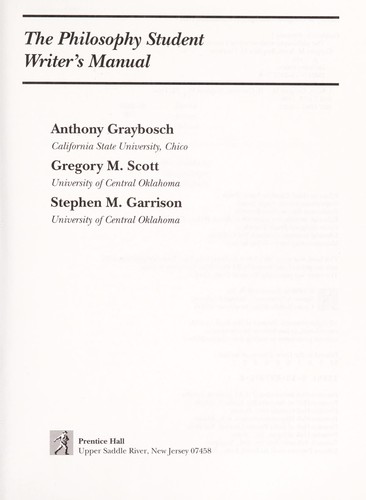 The philosophy student writer's manual