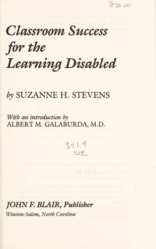 Classroom success for the learning disabled