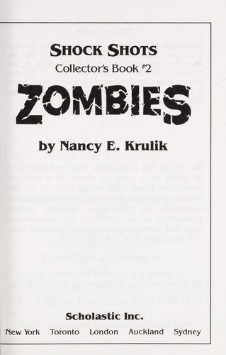 Zombies (Shock Shots Collector's Book No 2)