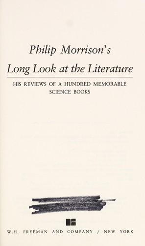 Philip Morrison's long look at the literature