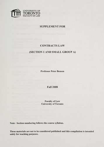 Supplement for contracts law