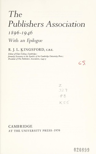 The Publishers Association 1896-1946