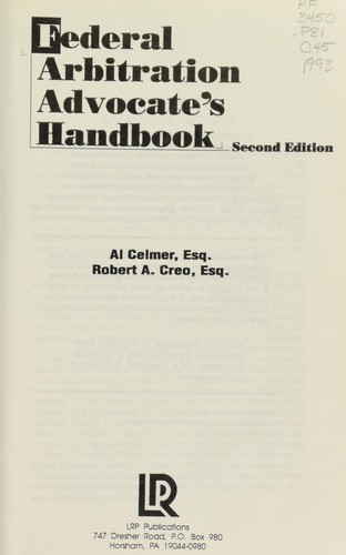 Federal arbitration advocate's handbook