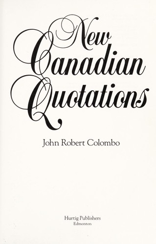 New Canadian quotations