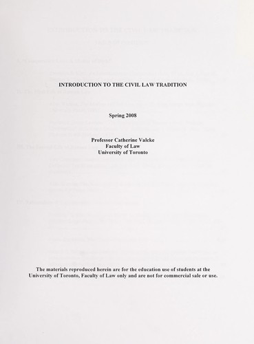 Introduction to the civil law tradition