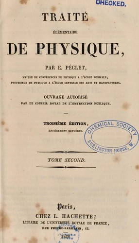 Traité élémentaire de physique