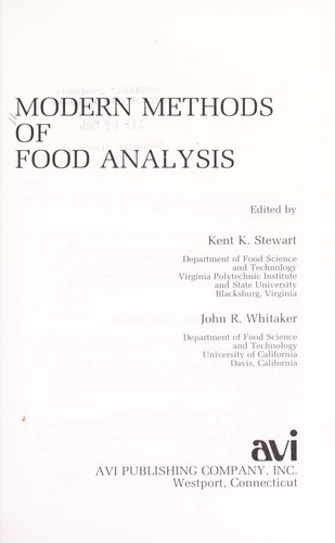Modern methods of food analysis