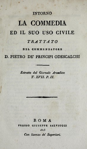 Intorno la commedia ed il suo uso civile
