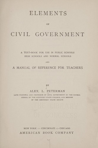 Elements of civil government