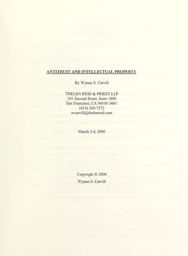 Antitrust and intellectual property