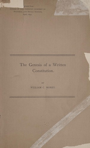 The genesis of a written constitution
