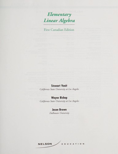 Elementary linear algebra