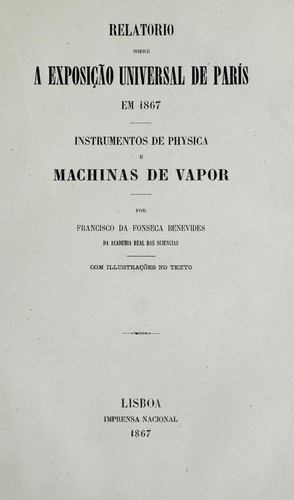 Relatorio sobre a Exposição universal de París em 1867