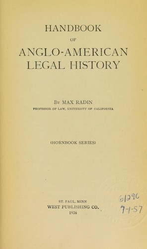 Handbook of Anglo-American legal history