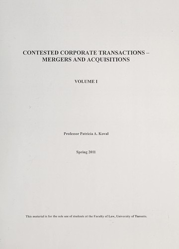 Contested corporate transactions