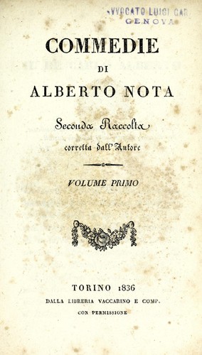 Commedie di Alberto Nota
