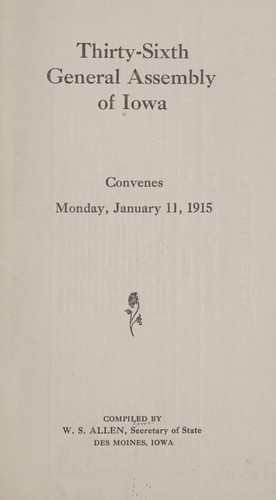 Thirty-sixth General assembly of Iowa