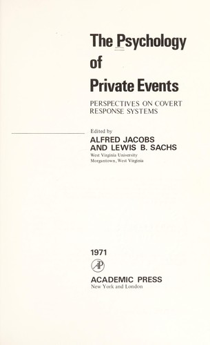 The Psychology of private events