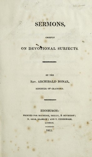 Sermons, chiefly on devotional subjects