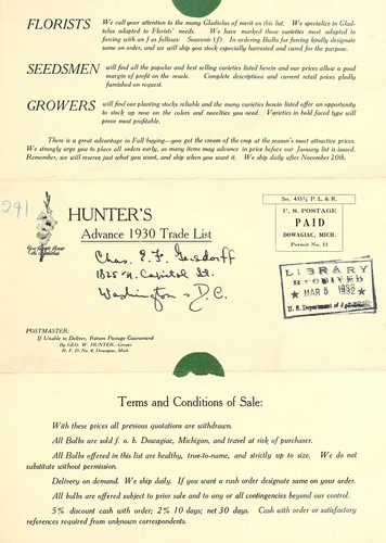 Hunter's advance 1930 trade list