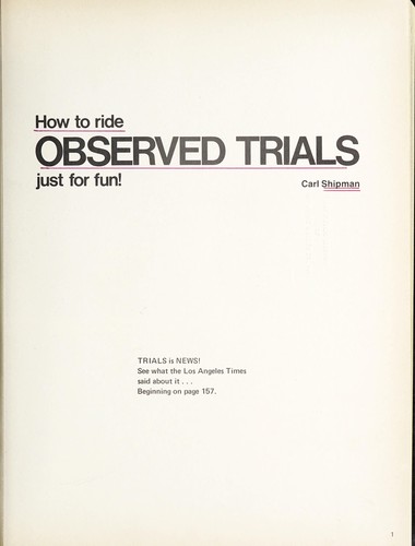 How to ride observed trials just for fun!