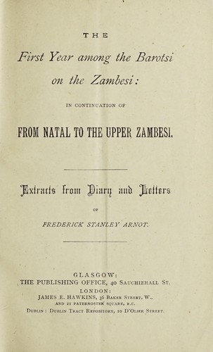 The first year among the Bariosi on the Zambesi