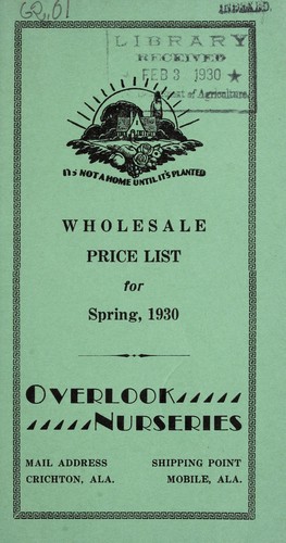 Wholesale price list for spring 1930 / Overlook Nurseries, Inc