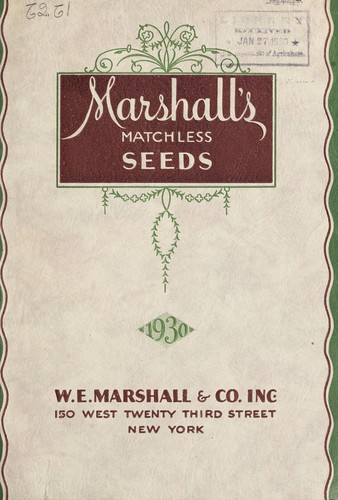 Marshall's matchless seeds, 1930