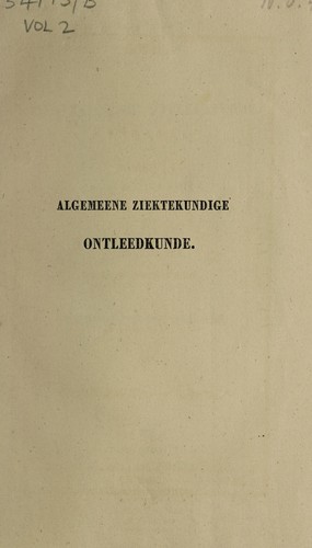 Handboek der ziektekundige ontleedkunde