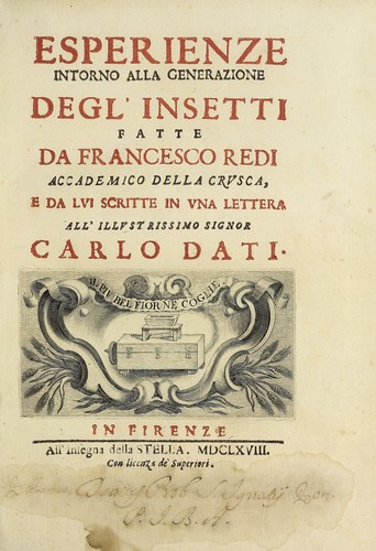 Esperienze intorno alla generazione degl' insetti