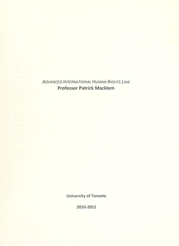 Advanced international human rights law