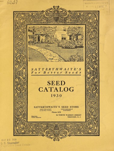 Seed catalog, 1930