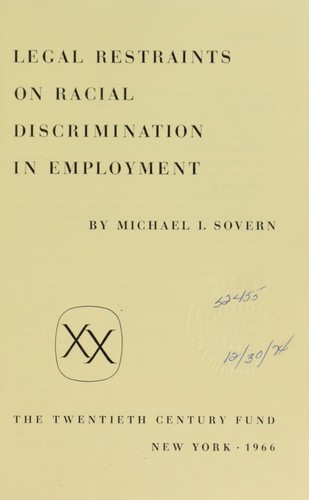 Legal restraints on racial discrimination in employment