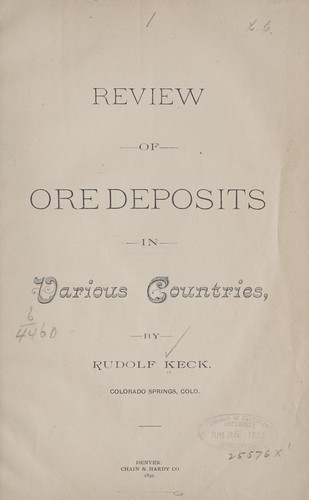 Review of ore deposits in various countries