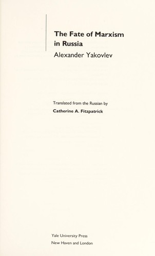 The fate of Marxism in Russia