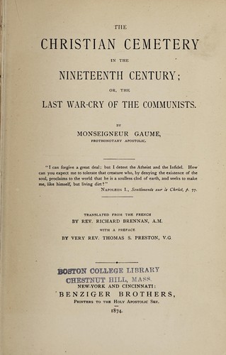 The Christian cemetery in the nineteenth century