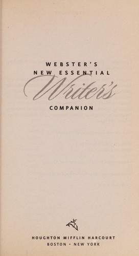 Webster's new essential writer's companion
