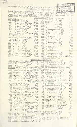 Wholesale price list # 10