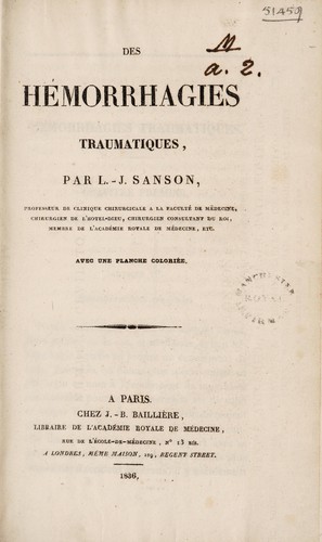 Des hÃ©morrhagies traumatiques