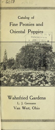 Catalog of fine peonies and oriental poppies