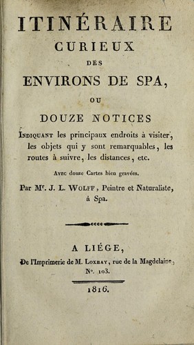 ItinÃ©raire curieux des environs de Spa ...