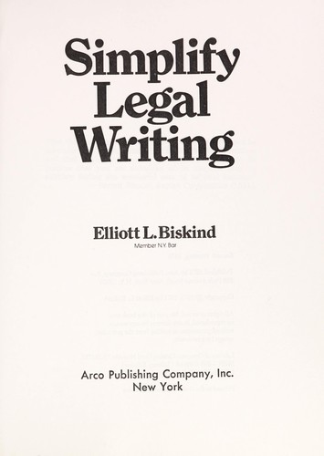 Simplify legal writing