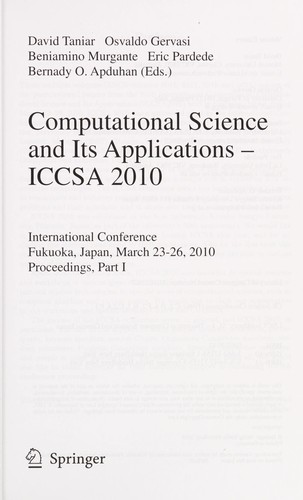 Computational science and its applications -- ICCSA 2010