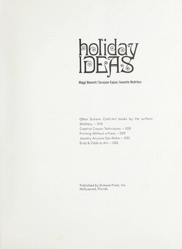 Holiday ideas