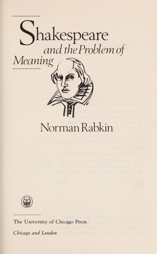 Shakespeare and the problem of meaning