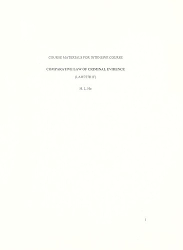 Comparative law of criminal evidence