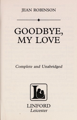 Goodbye, my love