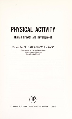 Physical activity; human growth and development